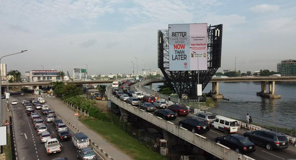 Falomo Three Face LED outdoor advertising billboard Lagos